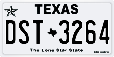 TX license plate DST3264