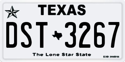 TX license plate DST3267