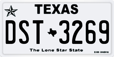 TX license plate DST3269
