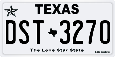 TX license plate DST3270