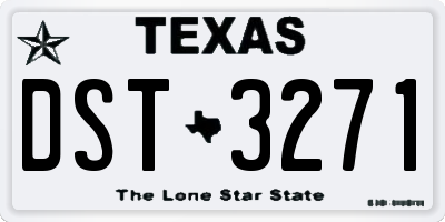 TX license plate DST3271