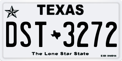 TX license plate DST3272