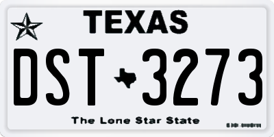 TX license plate DST3273
