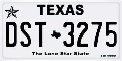 TX license plate DST3275