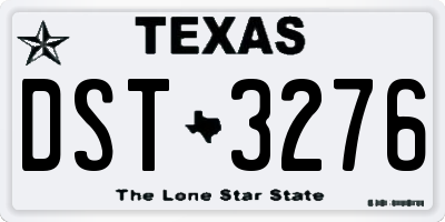 TX license plate DST3276
