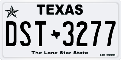TX license plate DST3277