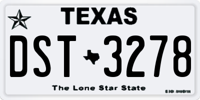 TX license plate DST3278