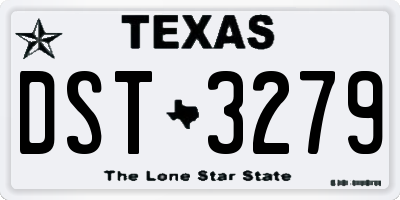TX license plate DST3279