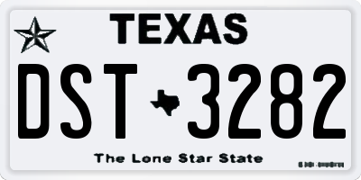 TX license plate DST3282