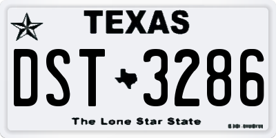TX license plate DST3286