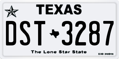 TX license plate DST3287