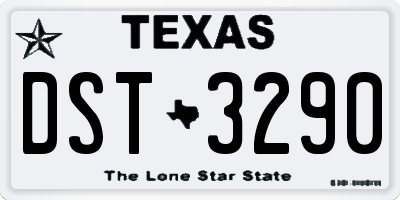 TX license plate DST3290