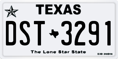 TX license plate DST3291