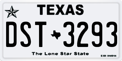 TX license plate DST3293