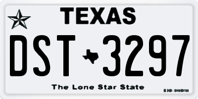 TX license plate DST3297