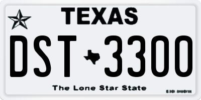 TX license plate DST3300