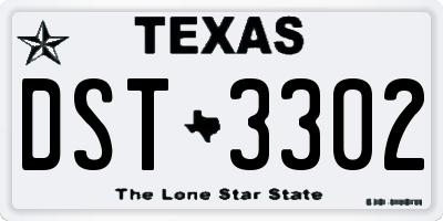 TX license plate DST3302