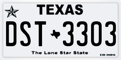 TX license plate DST3303