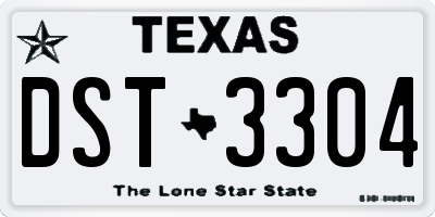 TX license plate DST3304