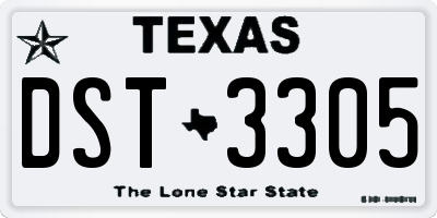 TX license plate DST3305