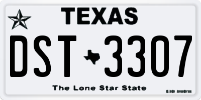 TX license plate DST3307