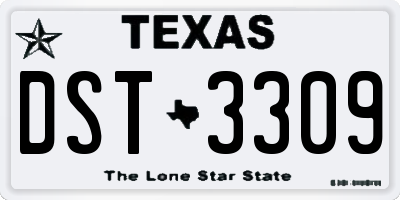 TX license plate DST3309
