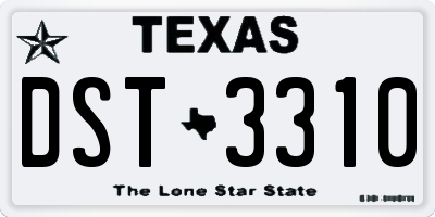 TX license plate DST3310