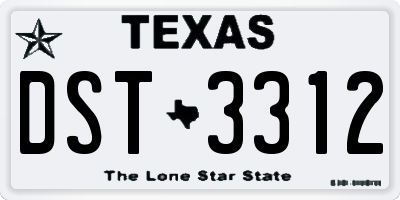 TX license plate DST3312