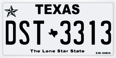 TX license plate DST3313