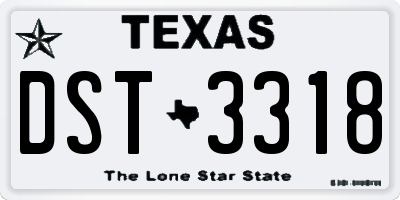 TX license plate DST3318