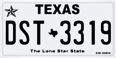 TX license plate DST3319