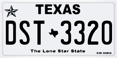 TX license plate DST3320