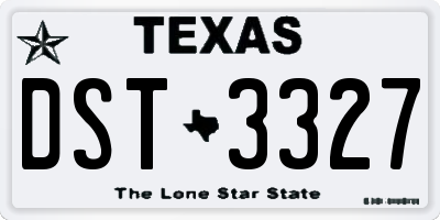 TX license plate DST3327