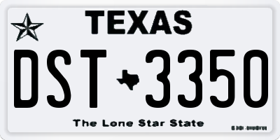 TX license plate DST3350