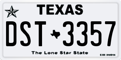TX license plate DST3357