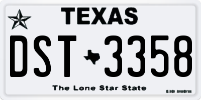 TX license plate DST3358