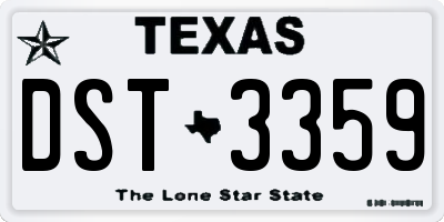 TX license plate DST3359