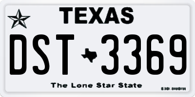 TX license plate DST3369