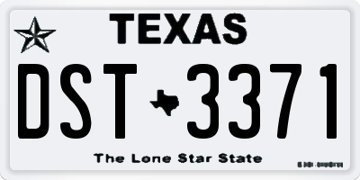 TX license plate DST3371
