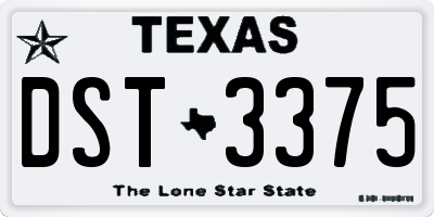 TX license plate DST3375