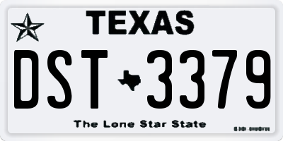 TX license plate DST3379