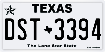 TX license plate DST3394