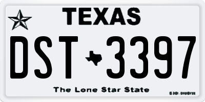 TX license plate DST3397