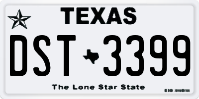 TX license plate DST3399