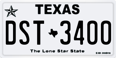 TX license plate DST3400