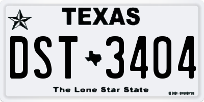 TX license plate DST3404