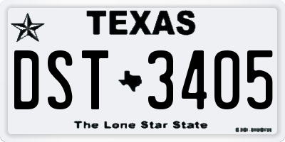 TX license plate DST3405