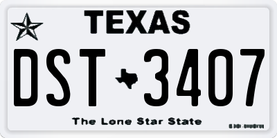 TX license plate DST3407