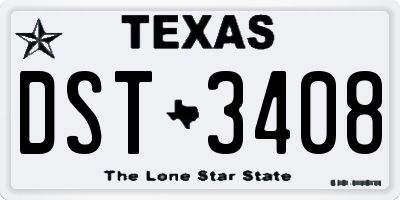 TX license plate DST3408