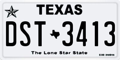 TX license plate DST3413